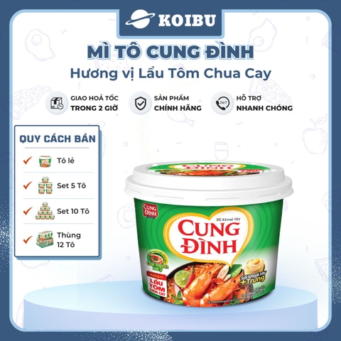 AFOTECH - Mì tô Cung Đình hương vị Lẩu tôm chua cay, Mì tô Cung Đình Lẩu tôm chua cay, Mì Cung Đình tô - 85g/tô - 00312
