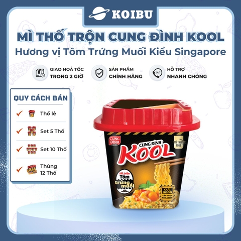 AFOTECH - Mì thố trộn Cung Đình Kool hương vị Tôm trứng muối, Mì trộn trứng muối Cung Đình Kool - 90g/thố - 00321