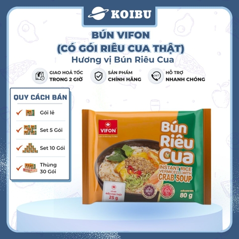 VIFON - Bún Vifon hương vị Bún riêu cua (có cua thật), Bún riêu Vifon, Vifon bún riêu cua Vifon - 80g/gói - 00143