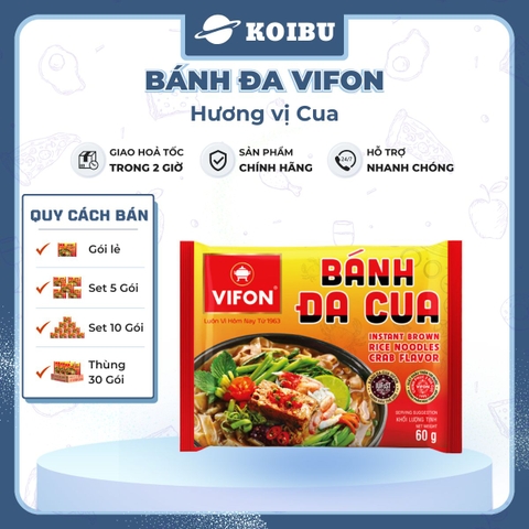 VIFON - Bánh đa Vifon hương vị cua, bánh đa cua Vifon, bánh đa Vifon vị cua - 60g/gói - 00137