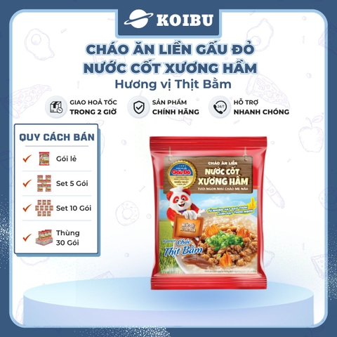ASIAFOODS - Cháo dinh dưỡng nước cốt xương hầm Gấu đỏ hương vị Thịt bằm, Cháo thịt bằm Gấu đỏ ăn liền - 57g/gói - 00712