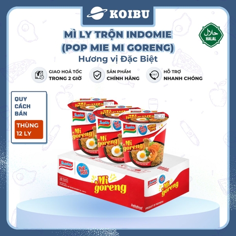 INDOFOOD - Mì trộn Ly Indomie đặc biệt, Mì xào khô Indomie ly đặc biệt, Mì ly Indomie Pop Mie Mi Goreng - 80g/ly - 00474