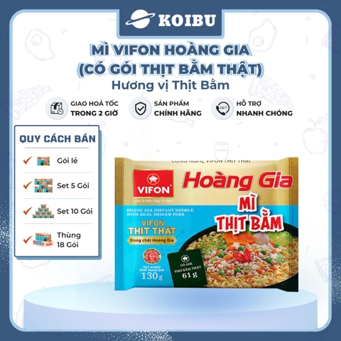 VIFON - Mì Hoàng Gia hương vị Thịt Bằm (có gói thịt bằm thật), Mì thịt bằm Hoàng Gia Vifon ăn liền - 130g/gói - 00213