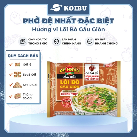 ACECOOK - Đệ Nhất phở đặc biệt lõi bò gầu giòn (không thịt), phở bò Đệ Nhất lõi bò gàu giòn ăn liền - 67g/gói - 00513
