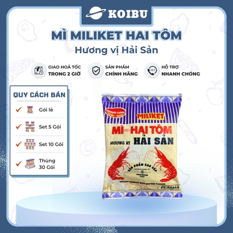 COLUSA - Mì giấy Miliket Hai Tôm gói vị Hải sản, Mì tôm hiệu Hai Tôm Miliket hiệu 2 Tôm Colusa - 70g/gói -00095