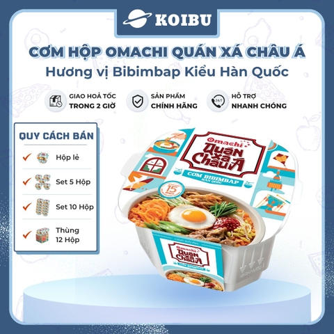 MASAN - Cơm Omachi quán xá châu Á hương vị Bibimbap Hàn Quốc, Cơm tự chín Bibimbap Hàn Quốc Omachi - 192g/hộp - 00781