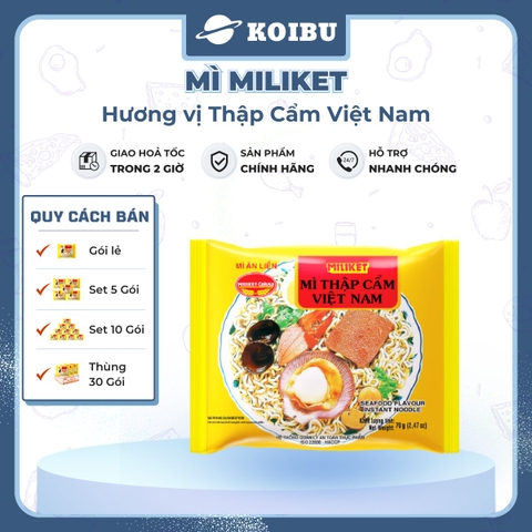COLUSA - Mì Miliket hương vị Mì thập cẩm Việt Nam, Mì thập cẩm Miliket, Mì Miliket thập cẩm Việt Nam - 85g/gói - 00620