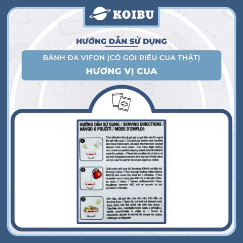 VIFON - Bánh đa Vifon cua thật, bánh đa cua thịt thật Vifon , bánh đa có gói cua thật Vifon - 90g/gói - 00009