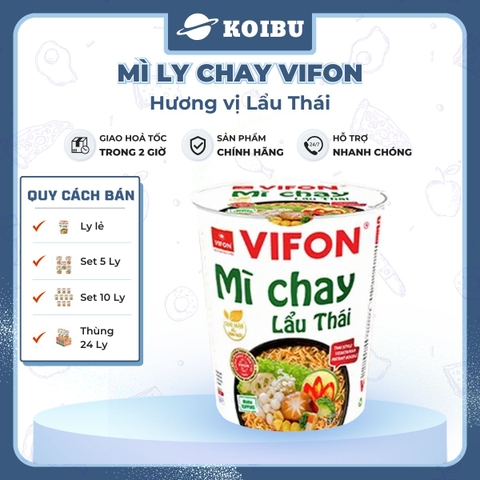 VIFON - Mì chay Vifon ly hương vị lẩu thái, mì chay ly Vifon, mì chay Vifon lẩu thái ly - 67g/ly - 00234