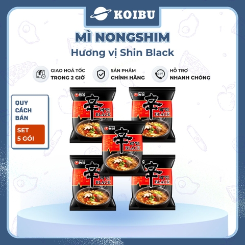 NONGSHIM - Mì Shin Ramyun Black hương vị Cay, Mì Shin Black cay, Mì Shin cay Hàn Quốc ăn liền - 120g/gói - 00061