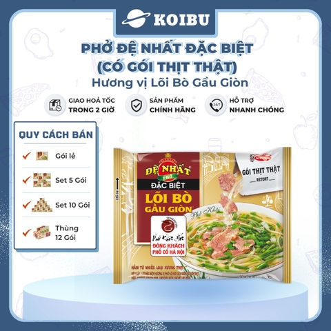 ACECOOK - Đệ Nhất phở đặc biệt lõi bò gầu giòn (có gói thịt thật), phở bò Đệ Nhất lõi bò gàu giòn, phở ăn liền Đệ Nhất - 108g/gói - 00514