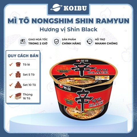 NONGSHIM - Mì tô Shin Ramyun Black, tô Nongshim Shin Black Ramyun, mì tô ăn liền Hàn Quốc Shin Ramyun - 00133