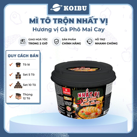[TÔ LẺ] - VIFON - Mì tô trộn Nhất vị hương vị gà phomai cay, Nhất Vị gà phô mai cay, Nhất Vị gà cay phô mai trộn - 90g/tô - 00533