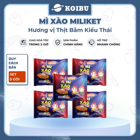 COLUSA - Mì xào Miliket hương vị Thịt bằm kiểu Thái, Mì trộn thịt bằm kiểu Thái Miliket Mì ăn liền - 85g/gói - 00853