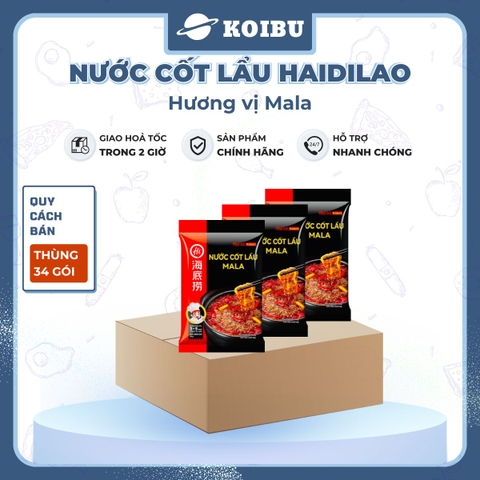 HAIDILAO - Nước cốt lẩu vị Mala Haidilao, nước cốt lẩu Mala cay tê Tứ Xuyên, nước cốt lẩu dầu cay Mala - 220g/gói - 00888