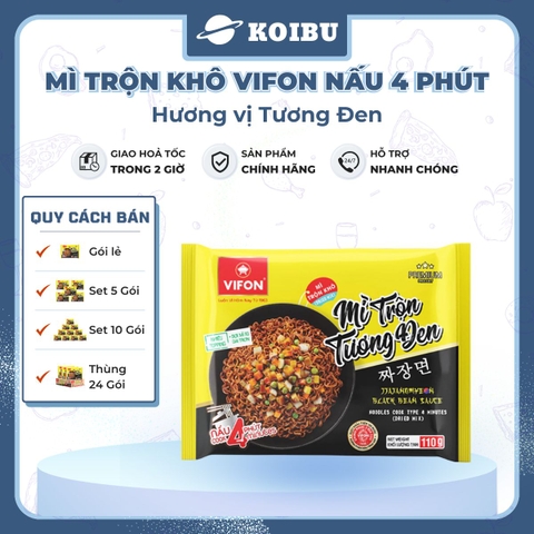 VIFON – Mì Vifon nấu 4 phút hương vị trộn tương đen - Mì gói Vifon, Mì nấu Vifon, Mì trộn, Mì trộn vị tương đen, Mì Vifon trộn tương đen, Mì trộn tương đen nấu 4 phút Vifon, Mì trộn tương đen Vifon - 110g/gói - 00479