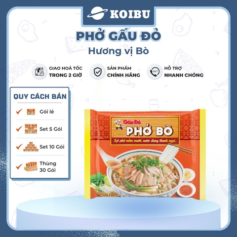 ASIAFOODS - Phở Gấu Đỏ Bò, phở Gấu Đỏ vị bò, phở Gấu Đỏ ăn liền, phở Gấu Đỏ gói - 65g/gói - 00331