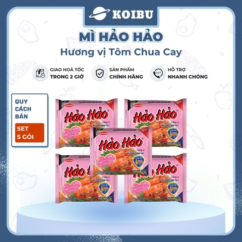 ACECOOK - Mì Hảo Hảo hương vị Tôm chua cay - Mì ăn liền Hảo Hảo tôm chua cay - 75g/gói - 00005