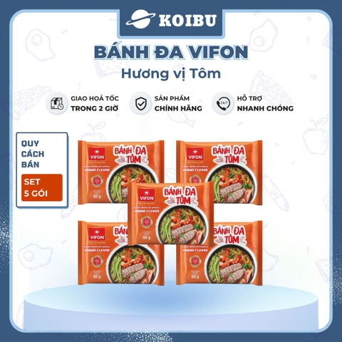 VIFON - Bánh đa Vifon hương vị Tôm, bánh đa tôm Vifon, bánh đa Vifon vị tôm, bánh đa Vifon ăn liền - 60g/gói - 00138
