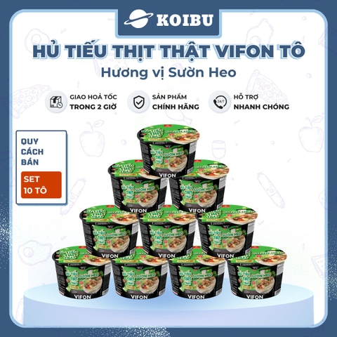 VIFON - Hủ tiếu thịt thật tô Vifon Sườn heo, Hủ tiếu sườn heo thịt thật Vifon tô hủ tiếu ăn liền - 90g/tô - 00415
