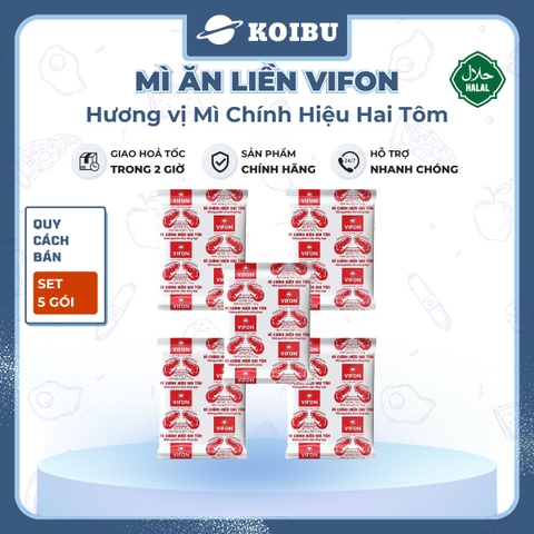 VIFON - Mì Vifon chính hiệu hai con tôm, mì hai tôm Vifon, mì Vifon hai con tôm, mì 2 tôm Vifon - 75g/gói - 00208