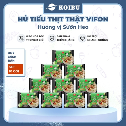 VIFON - Hủ tiếu thịt thật Vifon hương vị Sườn heo (có gói thịt thật), Hủ tíu Sườn heo thịt thật - 90g/gói - 00855