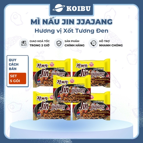 OTTOGI - Mì nấu Jin Jjajang hương vị trộn Xốt tương đen, Mì Sốt tương đen Jin, Mì trộn Jin Jjajang - 135g/gói - 00529