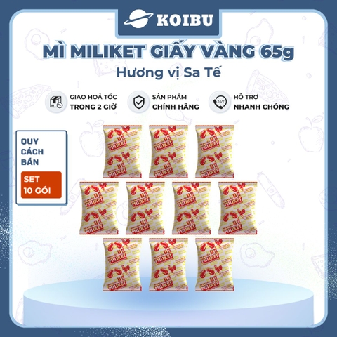 COLUSA - Mì Miliket giấy vàng gói 65g hương vị Sa tế, Mì sa tế gói giấy vàng Miliket, Mì giấy Miliket - 65g/gói - 00843