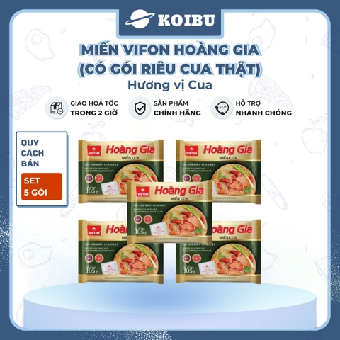 VIFON - Miến Hoàng Gia hương vị Cua (có gói riêu cua thật), Miến cua Hoàng Gia, Miến cua Vifon - 105g/gói - 00184