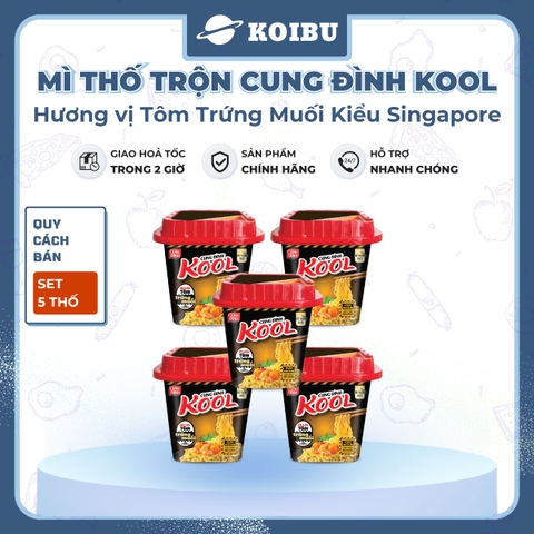 AFOTECH - Mì thố trộn Cung Đình Kool hương vị Tôm trứng muối, Mì trộn trứng muối Cung Đình Kool - 90g/thố - 00321