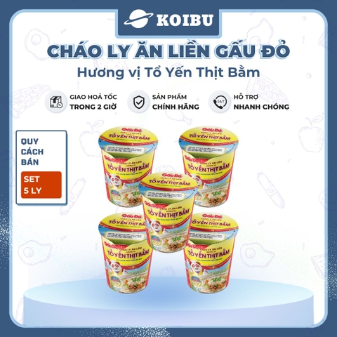ASIAFOODS - Cháo ly tổ yến Gấu Đỏ hương vị thịt bằm, Cháo tổ yến thịt bằm Gấu Đỏ ly, Cháo yến Gấu Đỏ - 50g/ly - 00445