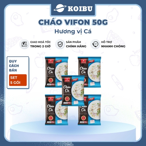 VIFON - Cháo Vifon 50g hương vị Cá, Vifon Cháo cá Vifon Cháo ăn liền Vifon, Cháo Vifon gói nhỏ - 50g/gói - 00150