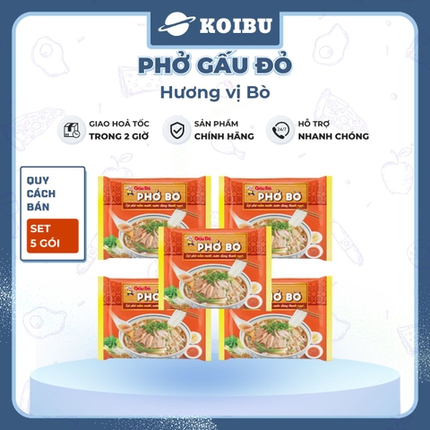ASIAFOODS - Phở Gấu Đỏ Bò, phở Gấu Đỏ vị bò, phở Gấu Đỏ ăn liền, phở Gấu Đỏ gói - 65g/gói - 00331