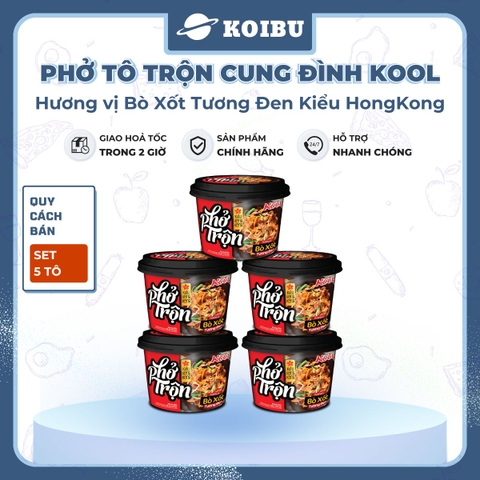 AFOTECH - Phở trộn Cung Đình Kool tô bò tương đen kiểu Hồng Kông - Phở Cung Đình Kool tô trộn bò tương đen Hongkong - Tô Cung Đình Kool phở ăn liền (Micoem) - 80g/tô - 00323