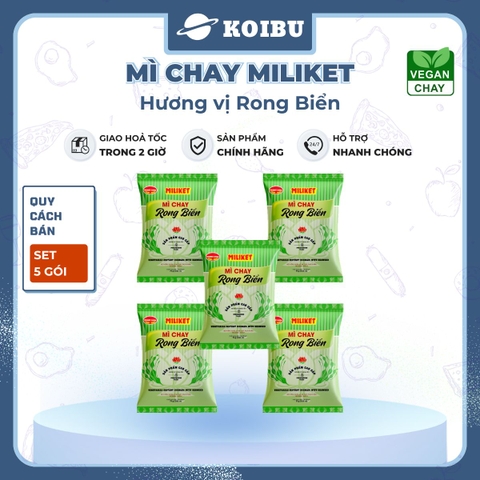 COLUSA - Mì chay Miliket hương vị Rong biển, Mì chay rong biển Miliket, Mì Miliket chay rong biển - 75g/gói - 00585