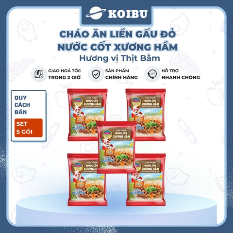 ASIAFOODS - Cháo dinh dưỡng nước cốt xương hầm Gấu đỏ hương vị Thịt bằm, Cháo thịt bằm Gấu đỏ ăn liền - 57g/gói - 00712