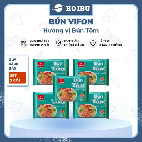 VIFON - Bún Vifon hương vị Bún tôm, Bún tôm Vifon, Bún Vifon bún tôm, Bún tôm ăn liền Vifon gói - 65g/gói - 00144