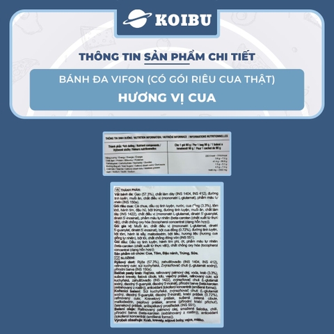 VIFON - Bánh đa Vifon cua thật, bánh đa cua thịt thật Vifon , bánh đa có gói cua thật Vifon - 90g/gói - 00009