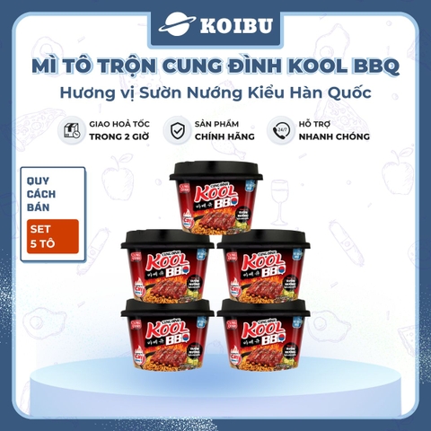 AFOTECH - Mì TÔ trộn Cung Đình Kool hương vị BBQ sườn nướng kiểu Hàn Quốc - Tô Cung Đình Kool BQQ sườn nướng kiểu Hàn Quốc - Cung Đình Kool Tô Mì ăn liền Micoem - 105g/tô - 00322