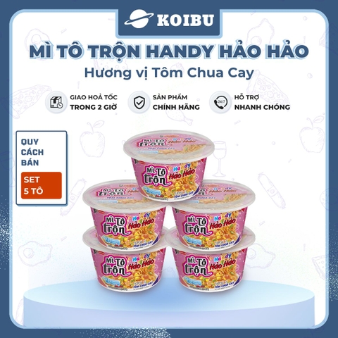 ACECOOK - Mì trộn tô tô Handy Hảo Hảo hương vị tôm chua cay - 93g/tô - 00076