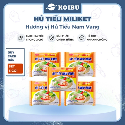 COLUSA - Hủ tiếu Miliket hương vị Nam Vang, Miliket hủ tiếu nam vang, Hủ tíu nam vang Miliket gói - 65g/gói - 00122