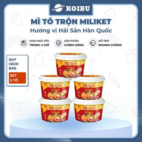 COLUSA - Mì tô trộn Miliket hương vị Hải sản Hàn Quốc, Mì trộn Miliket Hải sản Hàn Quốc, Mì Miliket - 105g/tô - 00565