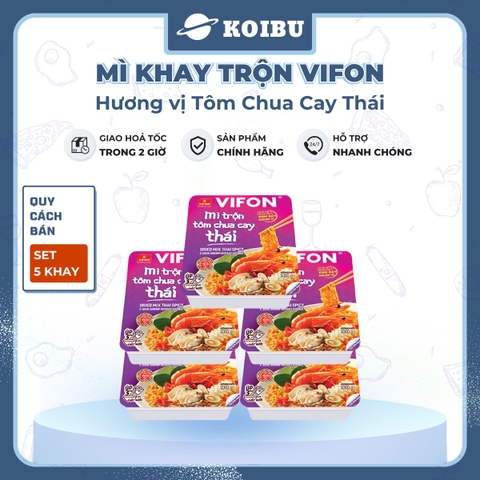 VIFON - Mì khay trộn Vifon hương vị Tôm chua cay Thái, Vifon Mì trộn Tôm chua cay Thái Vifon - 90g/khay - 00481