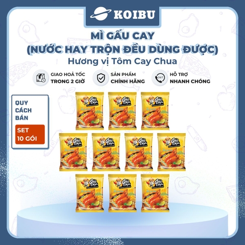 ASIAFOODS - Mì Gấu Cay hương vị Tôm cay chua, Mì Gấu Cay tôm chua cay, Mì Gấu Đỏ tôm chua cay sợi dẹt - 82g/gói - 00847