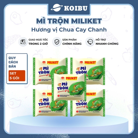 COLUSA - Mì trộn Miliket hương vị Chua cay chanh, Mì trộn chua cay chanh Miliket, Mì Miliket trộn - 117g/gói - 00551