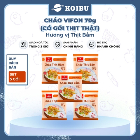 VIFON - Cháo Vifon 70g hương vị Thịt bằm (có gói thịt bằm thật), Vifon Cháo thịt bằm Vifon ăn liền - 70g/gói - 00154