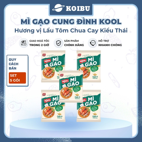 AFOTECH - Mì gạo Cung Đình Kool Lẩu tôm chua cay kiểu Thái, Mì gạo tôm chua cay thái Cung Đình Kool - 82g/gói - 00305