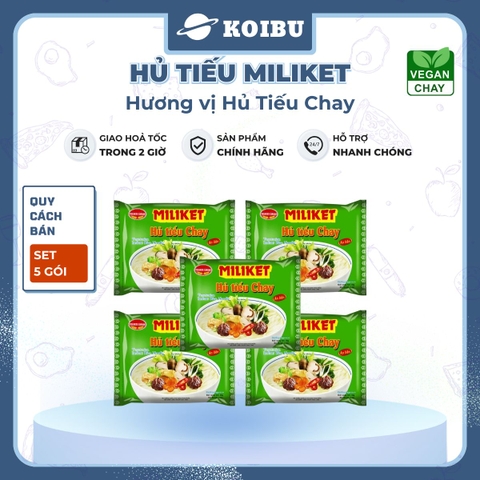 COLUSA - Hủ tiếu Miliket hương vị Chay, Miliket hủ tiếu chay gói, Hủ tíu chay ăn liền Miliket - 65g/gói - 00123