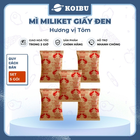 COLUSA - Mì Miliket gói giấy đen hương vị Tôm, Mì tôm gói giấy đen Miliket, Mì giấy Miliket Colusa - 65g/gói - 00090