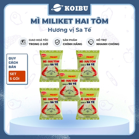 COLUSA - Mì giấy Miliket Hai Tôm gói vị Sa tế, Mì tôm hiệu Hai Tôm Miliket hiệu 2 Tôm Colusa ăn liền - 70g/gói - 00096